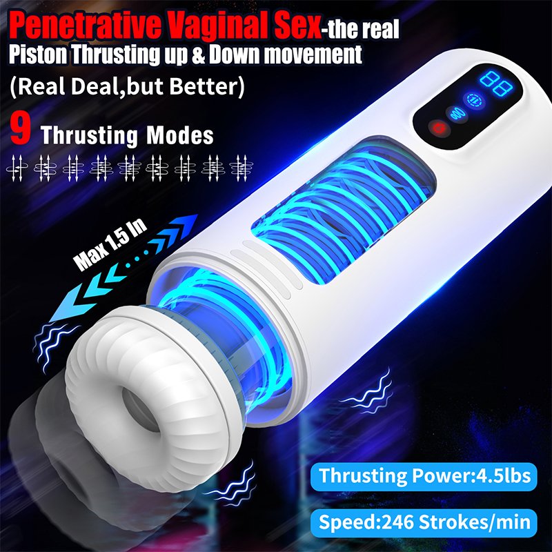 Men Mastubator Sucking Male Masturbators Automatic Piston Moaning Voice Powerful Telescopic Masturbator for Men Sex Shop Toys MMA 037 飞机杯国际站英文2
