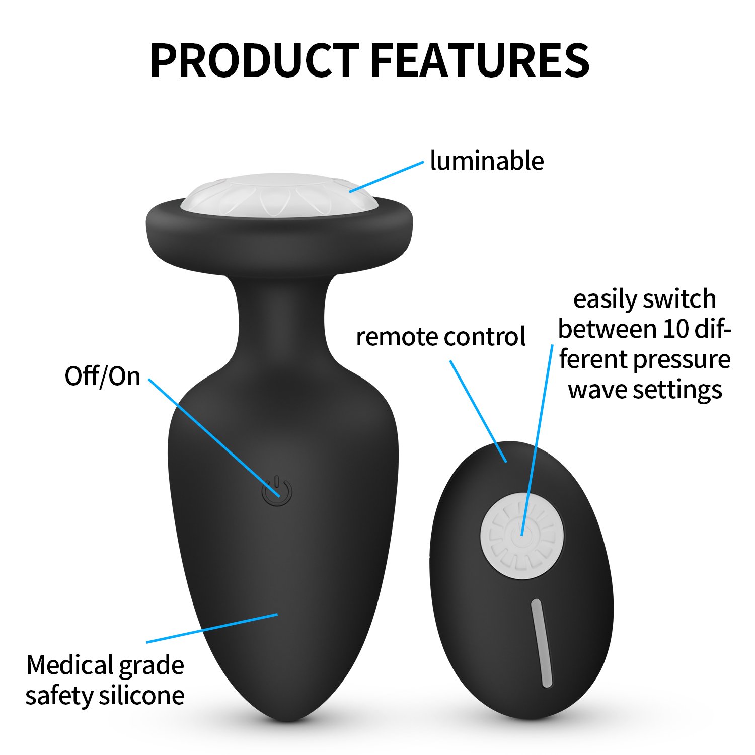 Wireless Remote Control Anal Plug Vibrator 10 Speed Anal Vibrator Butt Plug Silicone Prostata Massage Anal Sex Toys MS 238 03