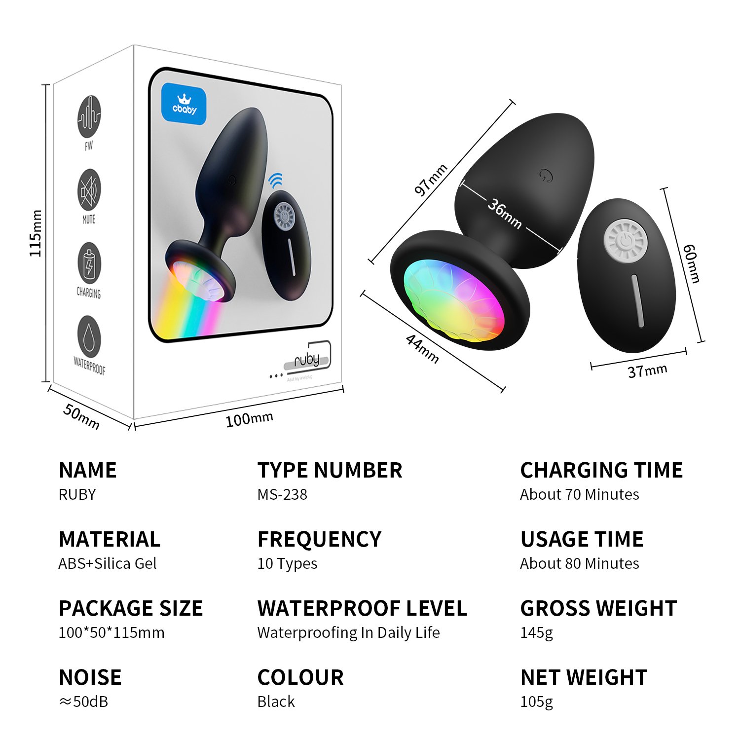 Wireless Remote Control Anal Plug Vibrator 10 Speed Anal Vibrator Butt Plug Silicone Prostata Massage Anal Sex Toys MS 238 10