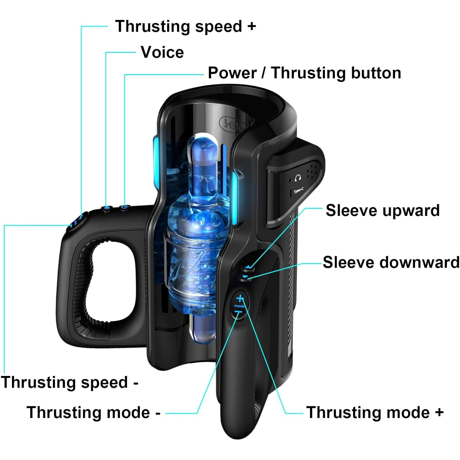 Leten THRUSTING-PRO High Telescopic Male Masturbator Cup Automatic Vagina Phone Holder Machine Sex Toys For Men Adults 18 Moaning Sucking Masturbator 主图 02 1 1
