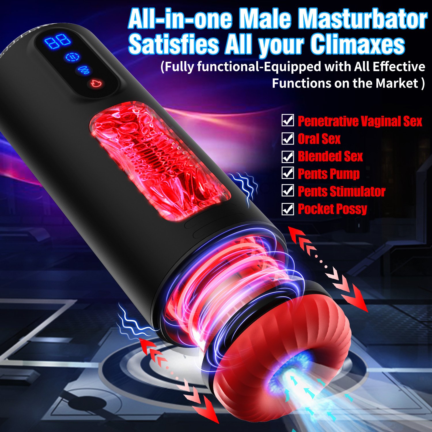 Men Mastubator Sucking Male Masturbators Automatic Piston Moaning Voice Powerful Telescopic Masturbator for Men Sex Shop Toys 主图 03 2