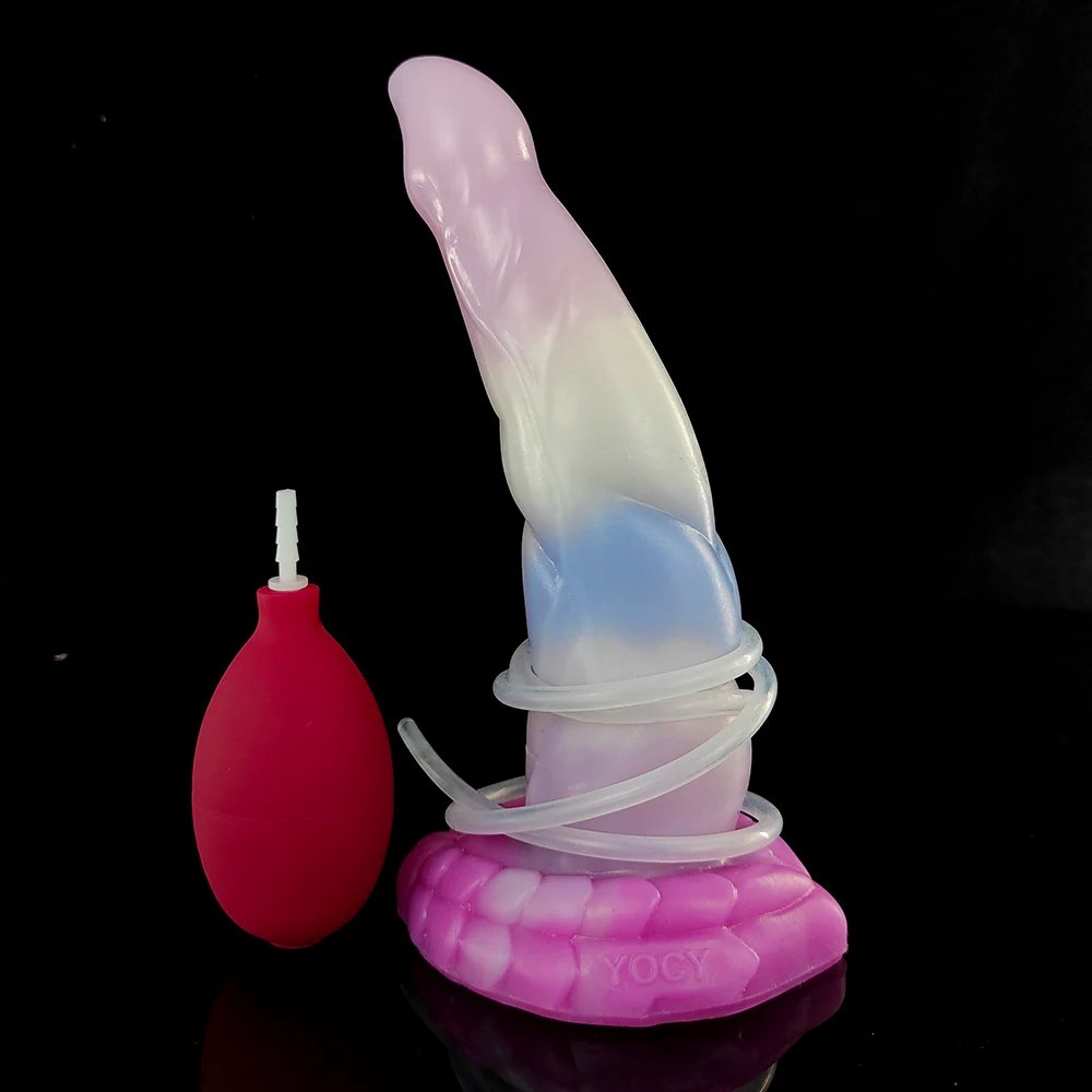 Squirt Dildo With Suction Cup Silicone Curved Anal Plug Syringe Tube Spray Ejaculation Penis G-spot Stimulate Sex Toys Shop 主图 10