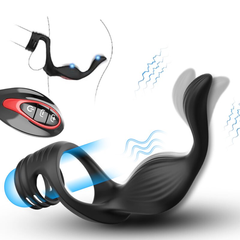 Vibration Male Prostate Massage with Cock Ring Wireless Remote Control Prostata Vibrator for Men Anal Sex Toys