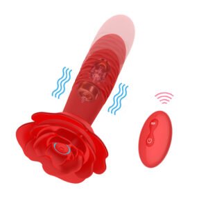Male Prostata Massage Vibrating Sex Toys for Men Silicone Anal Plug Prostate Stimulator Wireless Remote Telescopic Rose Vibrator