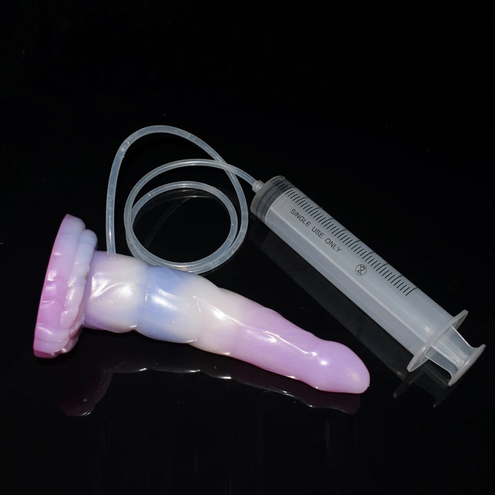 Squirt Dildo With Suction Cup Silicone Curved Anal Plug Syringe Tube Spray Ejaculation Penis G-spot Stimulate Sex Toys Shop 详情 17
