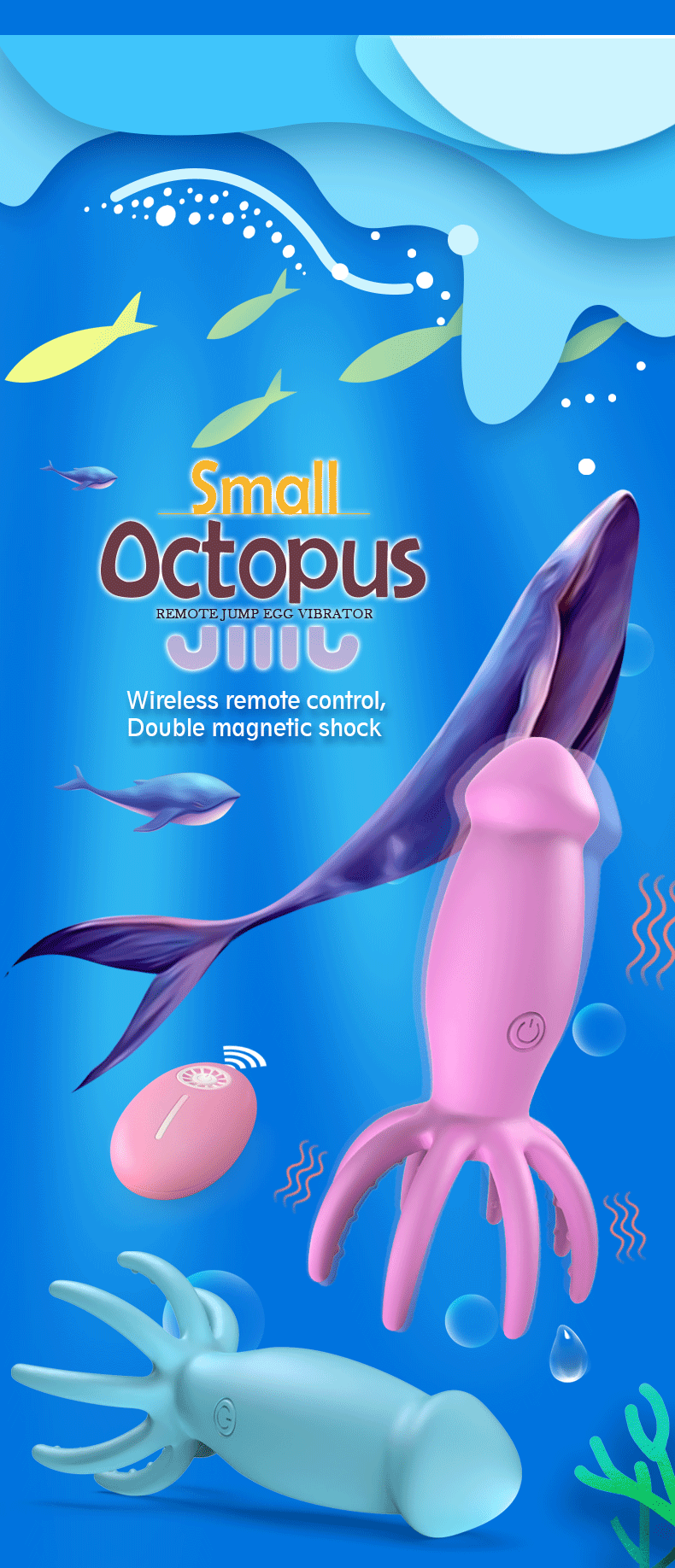 Octopus Shape Sucking Didlo Vibrator Nipple for Women 10 Frequency Butt plug Stimulator Female G-spot set Toys for Couple gay 详情页1 英文版 01