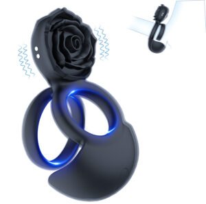 10 Frequency Men Delay Ejaculation Ring Rose Penis Vibrator Women Clitoris Stimulator Massage Sex Toys for Couples