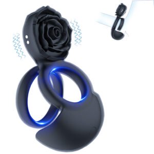 10 Frequency Men Delay Ejaculation Ring Rose Penis Vibrator Women Clitoris Stimulator Massage Sex Toys for Couples