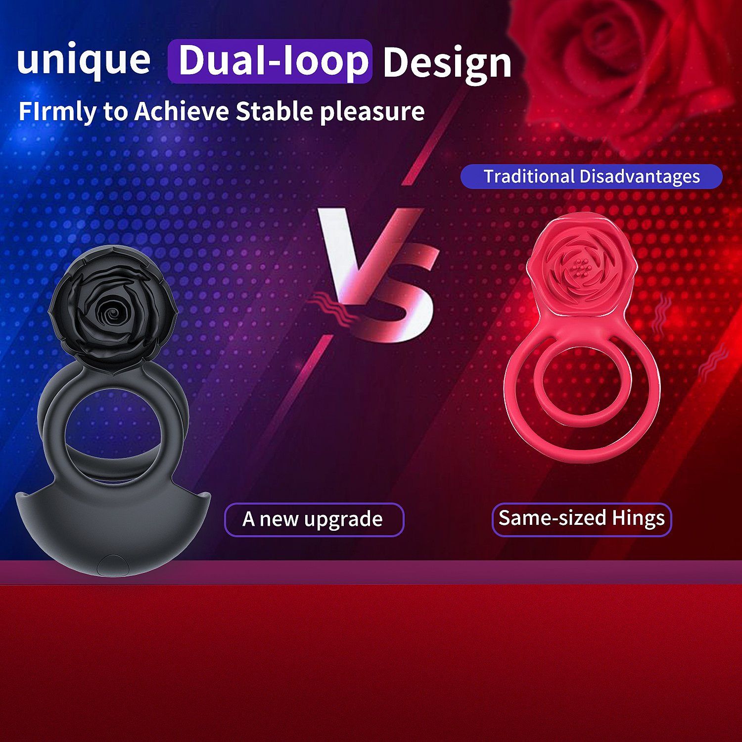 10 Frequency Men Delay Ejaculation Ring Rose Penis Vibrator Women Clitoris Stimulator Massage Sex Toys for Couples 4 1