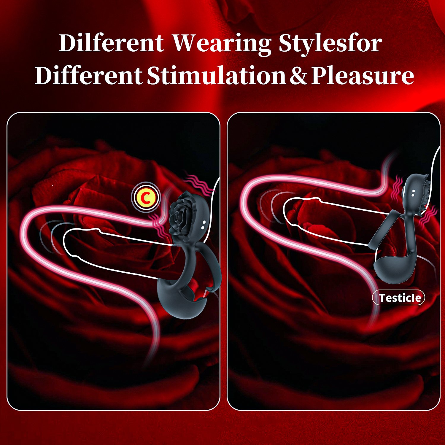 10 Frequency Men Delay Ejaculation Ring Rose Penis Vibrator Women Clitoris Stimulator Massage Sex Toys for Couples 5 2