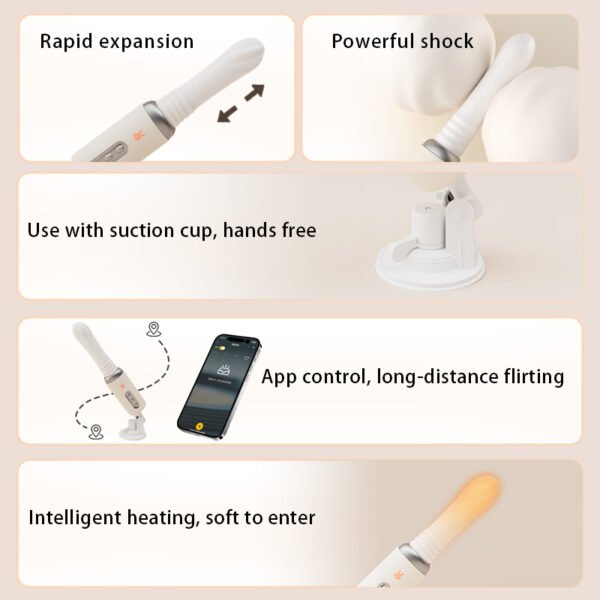 New APP Control Hands Free Automatic Sex Machine Telescopic Dildo Vibrators for Women Masturbation Intelligent Heating Pumping Gun with male invoice Sex Toys for Female