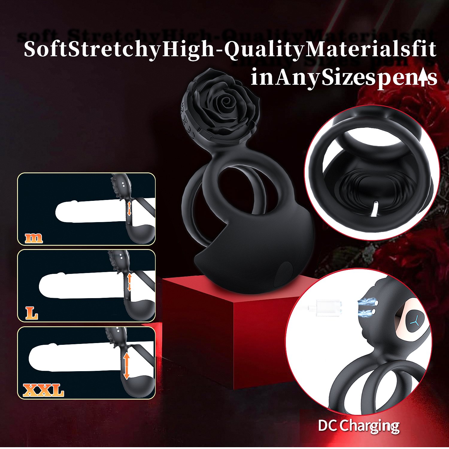 10 Frequency Men Delay Ejaculation Ring Rose Penis Vibrator Women Clitoris Stimulator Massage Sex Toys for Couples 6 1