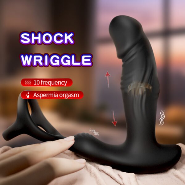 10 Frequency Vibration Male Prostate Massage with Cock Ring Wireless Remote Control Prostata Vibrator for Men Anal Sex Toys