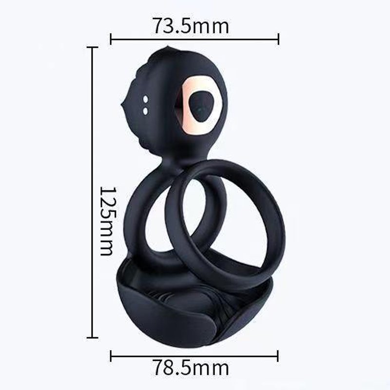 10 Frequency Men Delay Ejaculation Ring Rose Penis Vibrator Women Clitoris Stimulator Massage Sex Toys for Couples 尺寸图