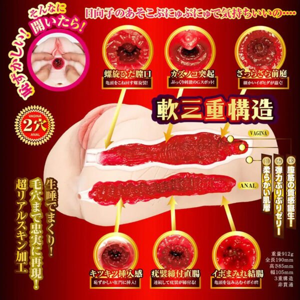 Japan JNPG Masturbator for Men Real Vagina Pocket Pussy Eiyo No Meiki 2 Hinako Mori Pussy and Anal Double Holes Onahole