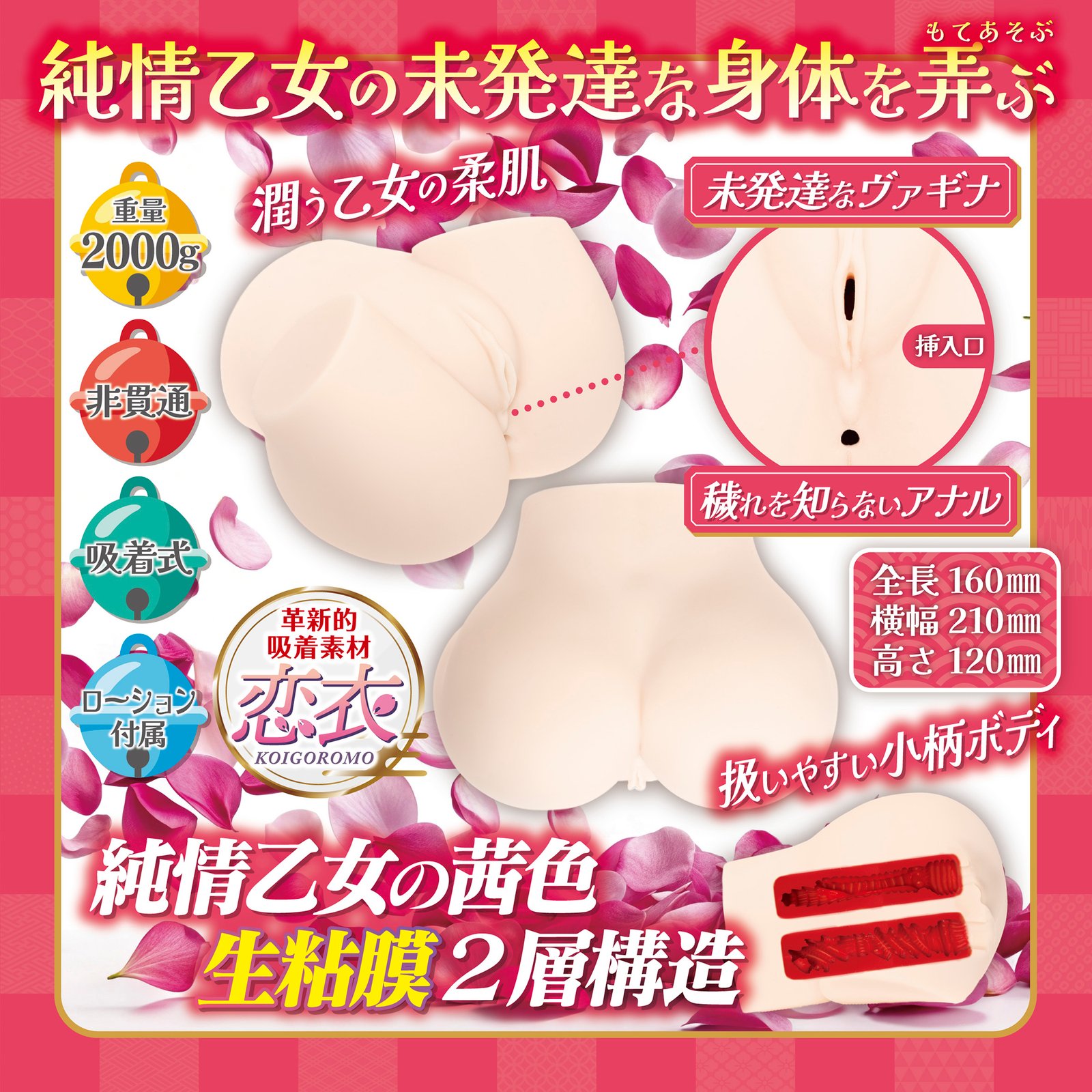 Maccos Japan Artificial Vagina Real Pussy Adesugata Junjo Otome Graceful Pure-Hearted Maiden Superb Onahole Masturbator for Men Mach 070 WEB Image 01 C