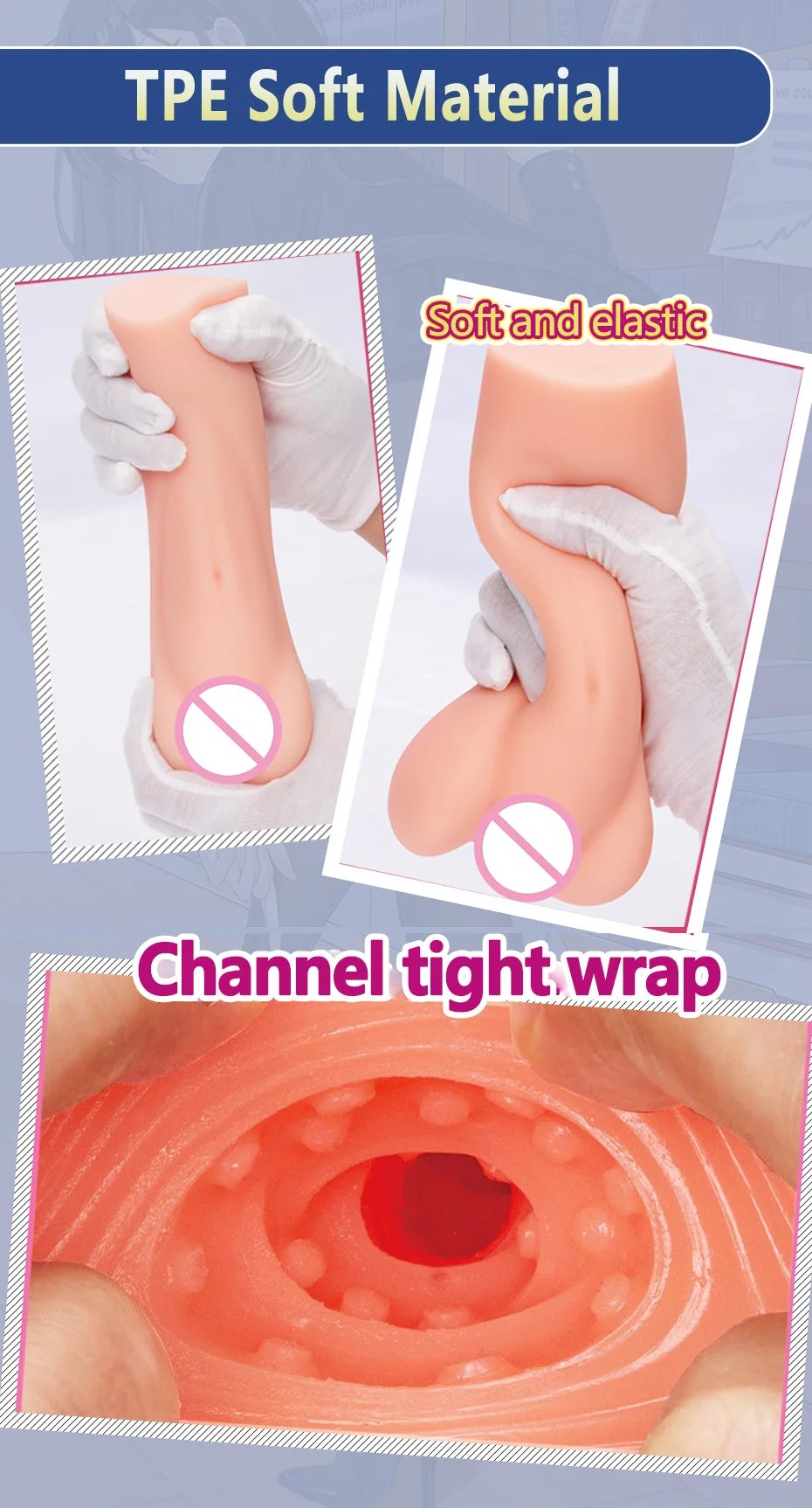 YUU Sex Toy for Men Realistic Pocket Pussy Male Masturbator Artificial Masturbation Toys Real Onahole Anime Artificial Vagina Detail 13