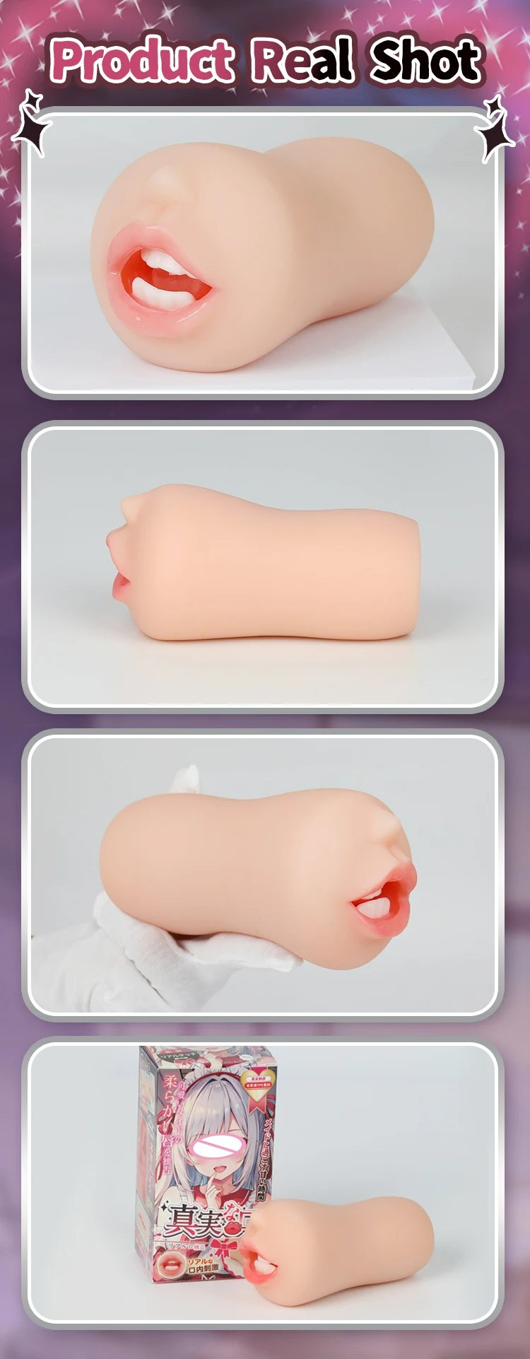 YUU Realistic Mouth Mastrubator for Male Oral Blowjob Sucking Simulator Deep Throat with Tongue Tooth Masturbation Adult Sex Toy Detail 15 2