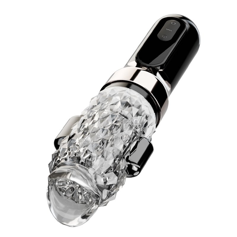 Home 7 10 Modes Telescopic Rotating Male Masturbator with Heating & Cyclone Tongue Licking