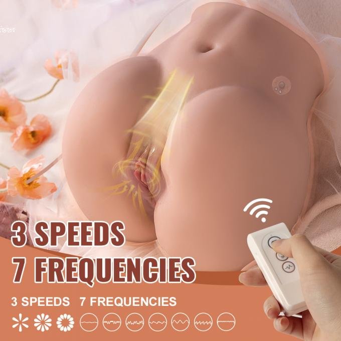 6.2kg Sucking Vibrating Hip Masturbator 2-in-1 TPR hip toy with 5 vibration and sucking modes