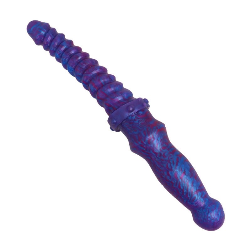 36CM Extra Long Double-Ended Dildo with Textured Grip Handle, Anal & Vaginal Dual-Use Masturbation Toy, Sex Toy for Men & Women