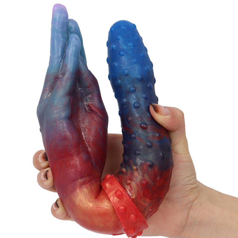 Textured Palm Double-Ended Dildo, Sex Toy for Couples & LGBTQ+， Sex Toy for Men and Women